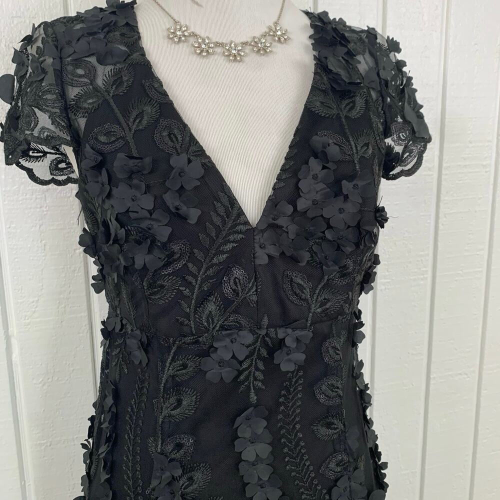 Women Short Sleeve Formal Party Cocktail Black Tie Petal Gown Dress Size 0 - Picture 2 of 10